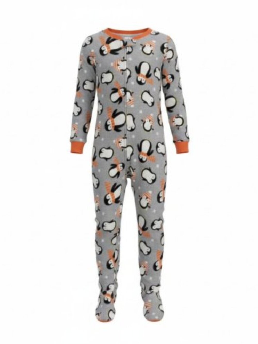 CARTER'S Grey Penguin Print One Piece Fleece Blanket Sleeper Pajamas Size 3T